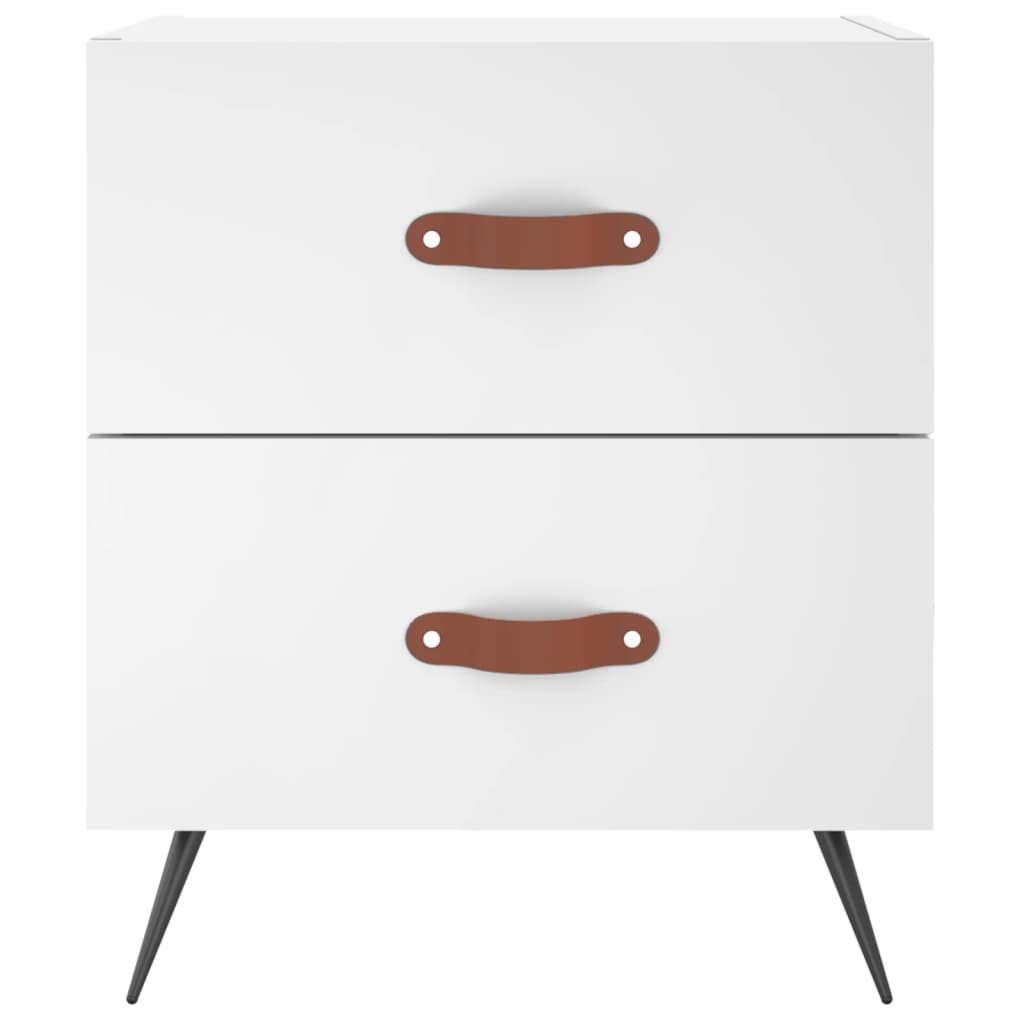 White Bedside Cabinet 40x35x47.5 cm - Engineered Wood