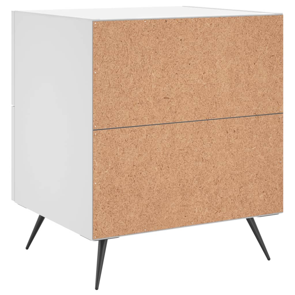 White Bedside Cabinet 40x35x47.5 cm - Engineered Wood