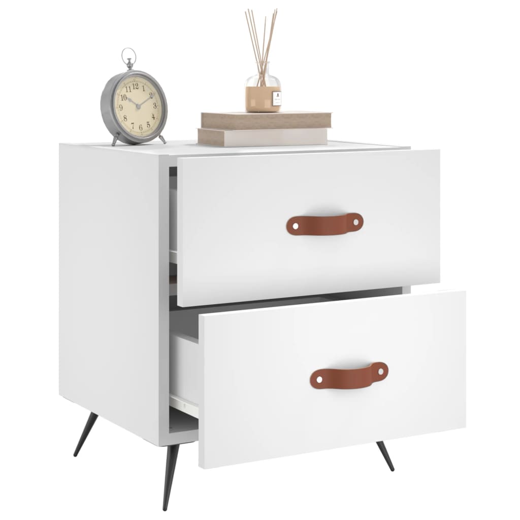 White Bedside Cabinet 40x35x47.5 cm - Engineered Wood