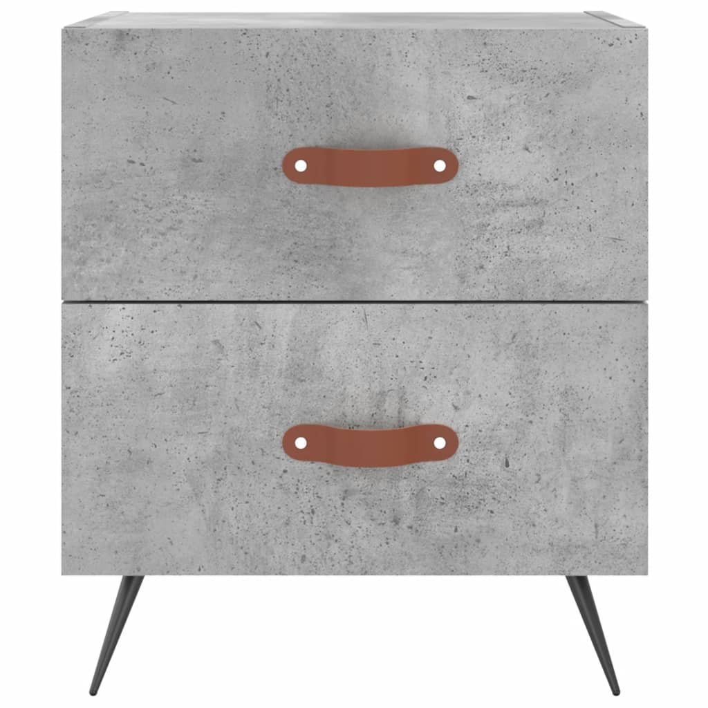Concrete Grey Bedside Cabinet - Engineered Wood, 40x35x47.5 cm