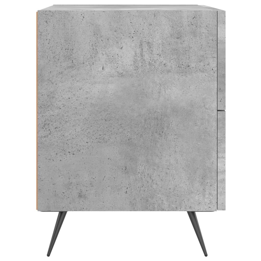 Concrete Grey Bedside Cabinet - Engineered Wood, 40x35x47.5 cm