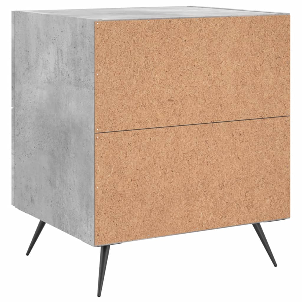 Concrete Grey Bedside Cabinet - Engineered Wood, 40x35x47.5 cm