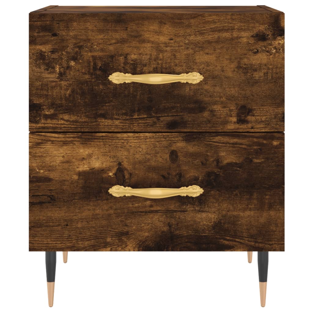 Smoked Oak Bedside Cabinet 40x35x47.5 cm - Engineered Wood
