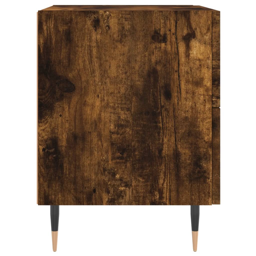 Smoked Oak Bedside Cabinet 40x35x47.5 cm - Engineered Wood