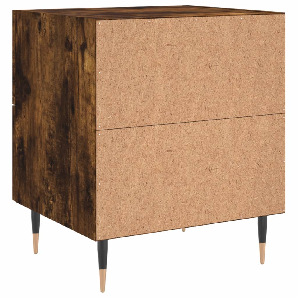 Smoked Oak Bedside Cabinet 40x35x47.5 cm - Engineered Wood