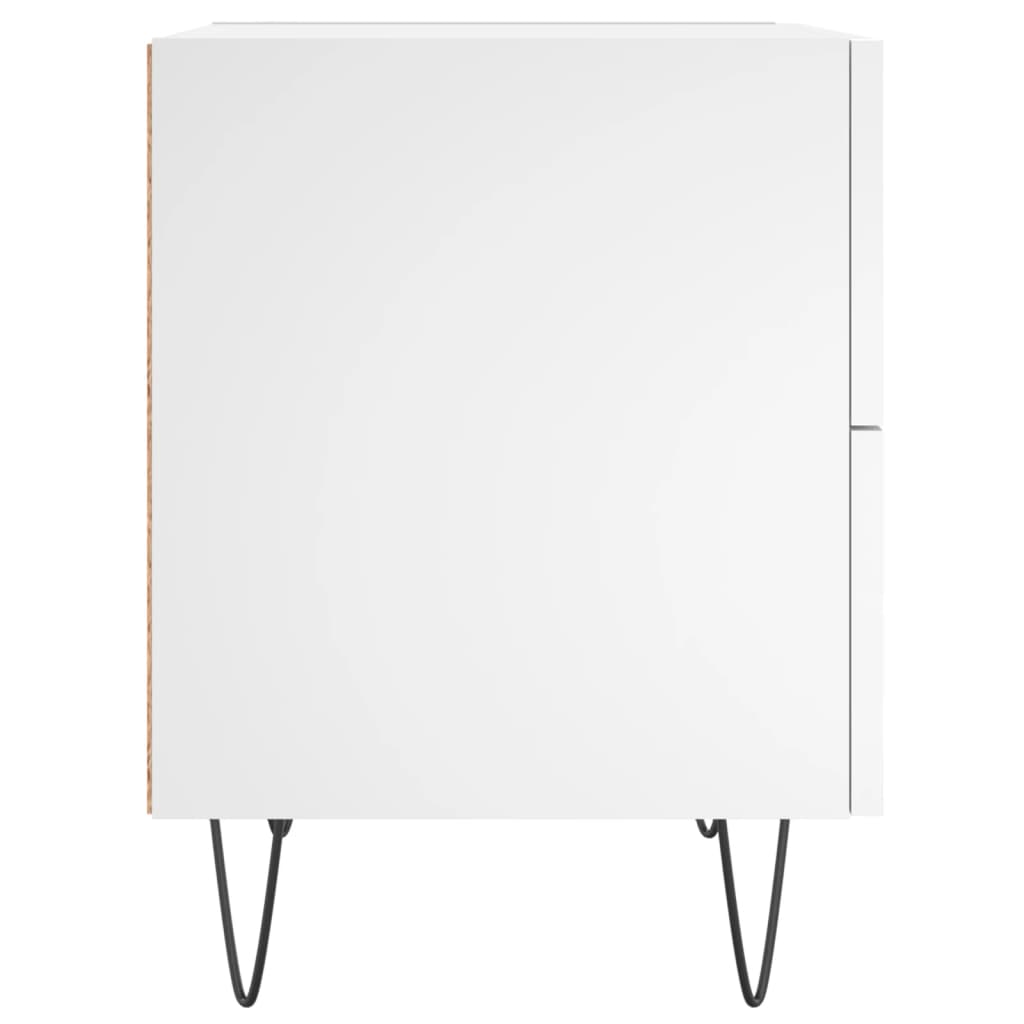 White Engineered Wood Bedside Cabinets Set 2pcs 40x35x47.5 cm