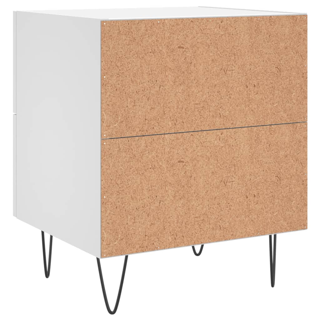 White Engineered Wood Bedside Cabinets Set 2pcs 40x35x47.5 cm