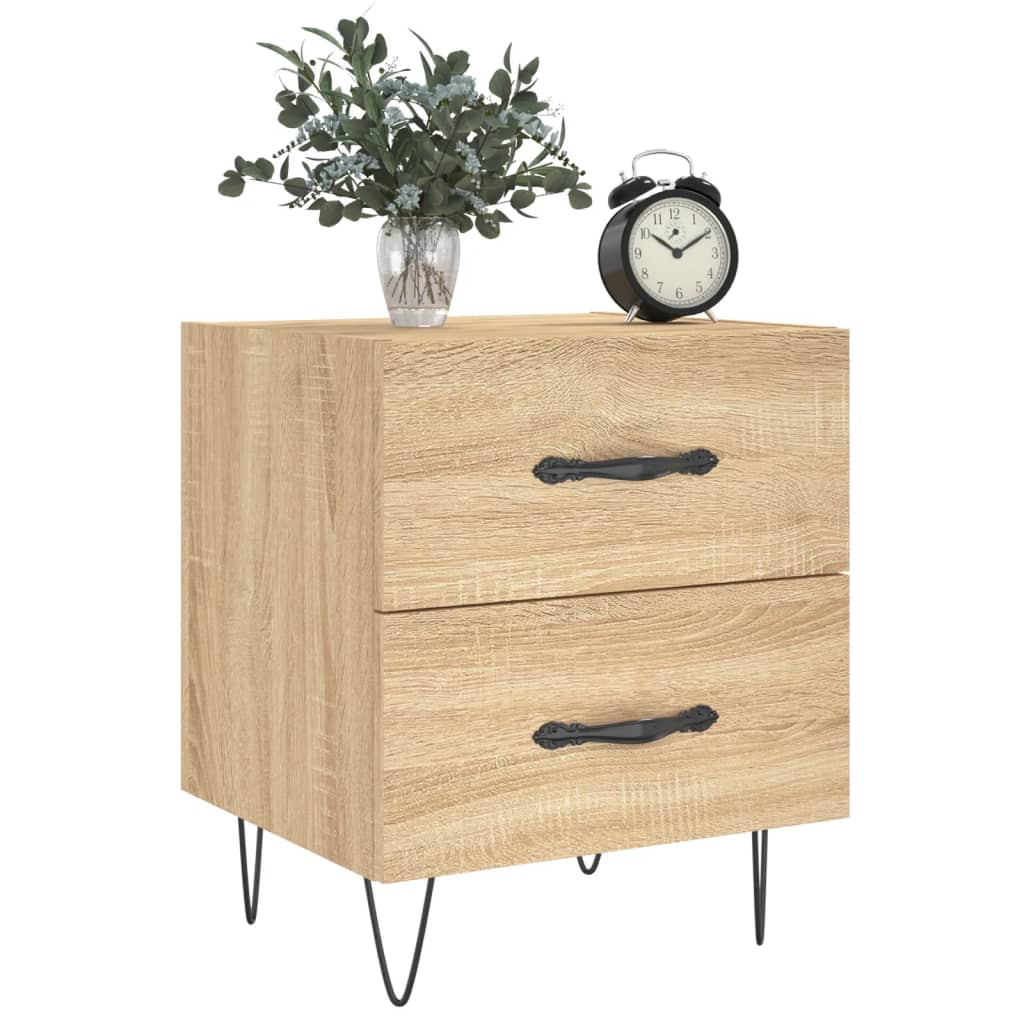 Sonoma Oak Bedside Cabinets Set, Engineered Wood, 40x35x47.5 cm