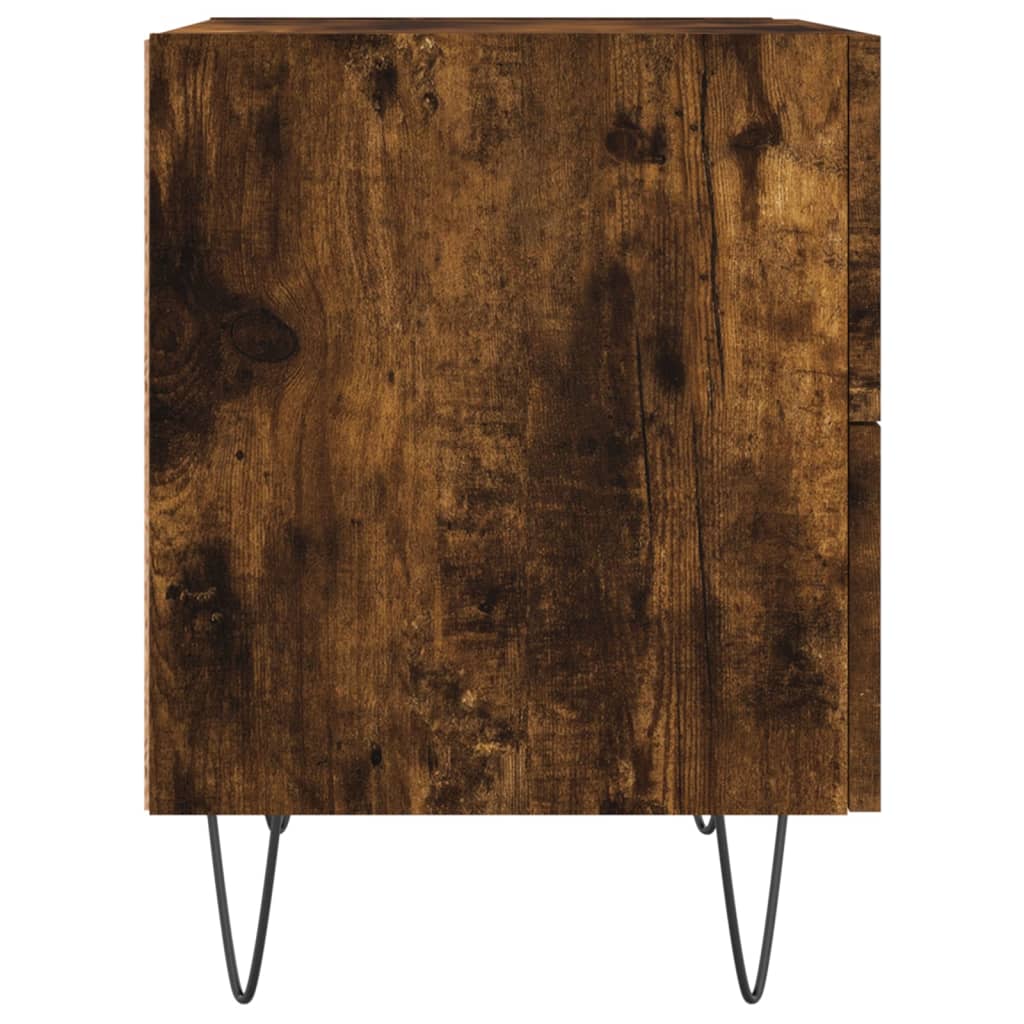 2-Piece Smoked Oak Bedside Cabinets, 40x35x47.5 cm, Engineered Wood