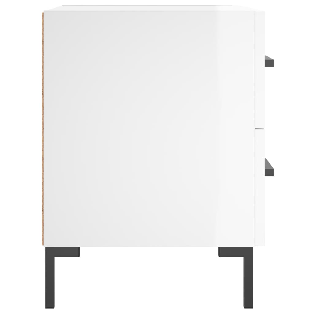 High Gloss White Bedside Cabinets Set - 2 pcs, 40x35x47.5 cm