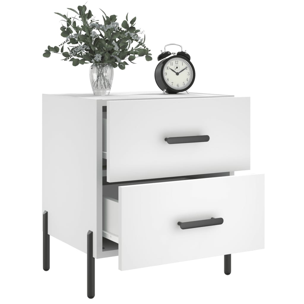 White Engineered Wood Bedside Cabinets 2 Pcs - 40x35x47.5 cm