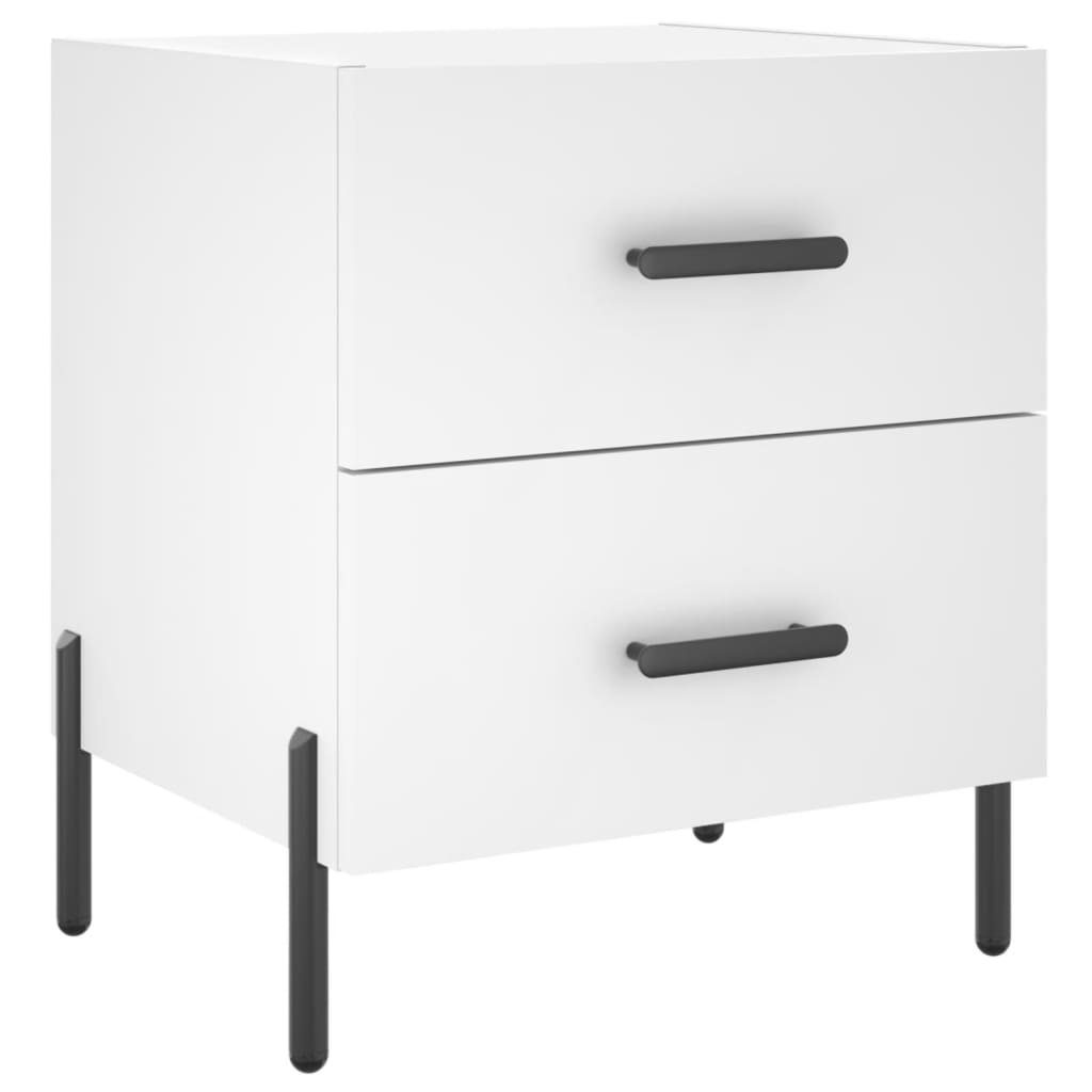 White Engineered Wood Bedside Cabinets 2 Pcs - 40x35x47.5 cm