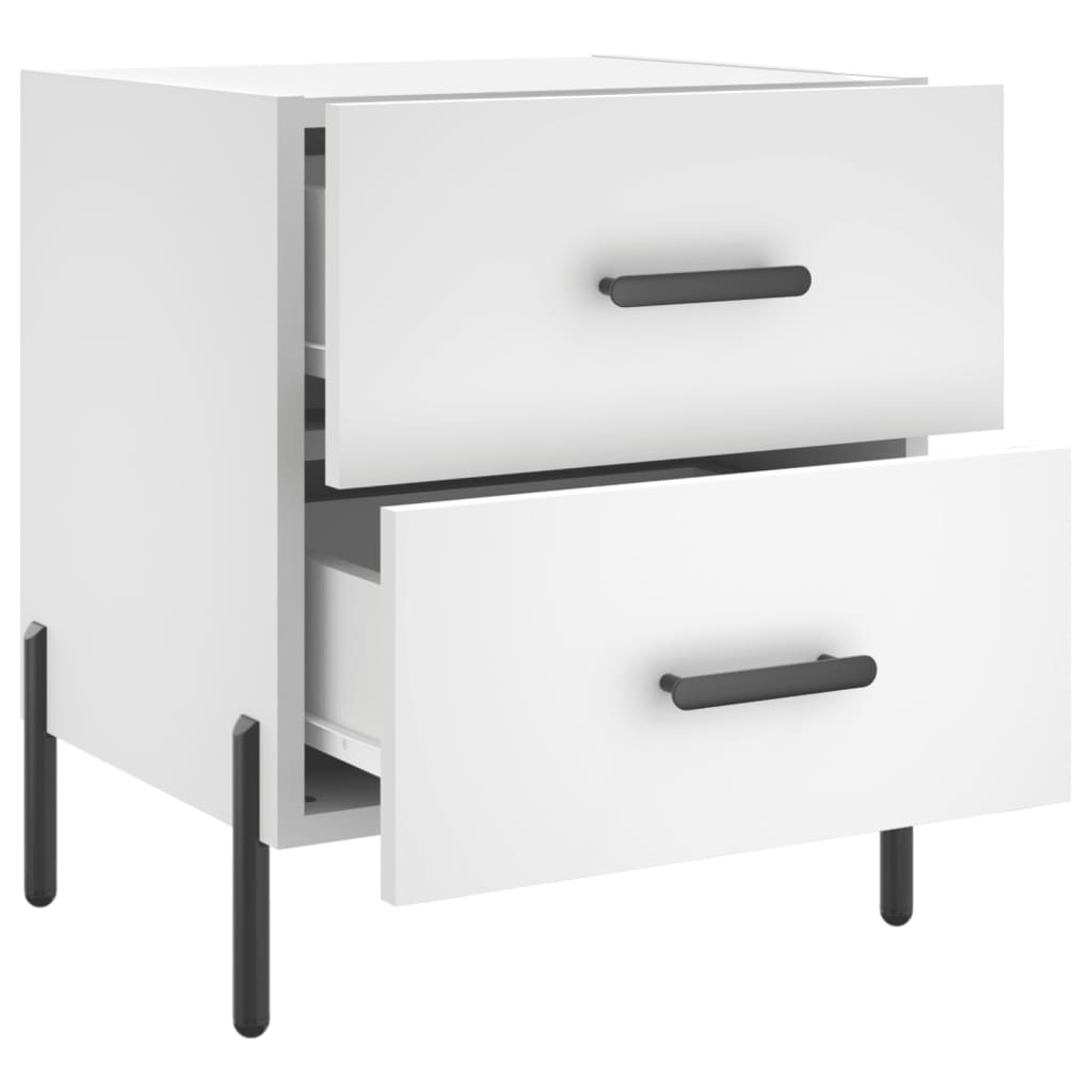 White Engineered Wood Bedside Cabinets 2 Pcs - 40x35x47.5 cm