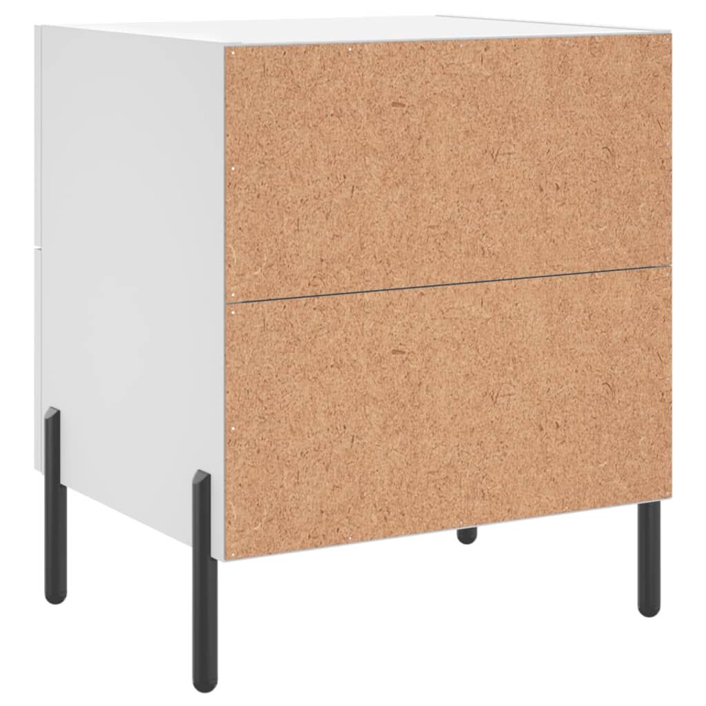 White Engineered Wood Bedside Cabinets 2 Pcs - 40x35x47.5 cm