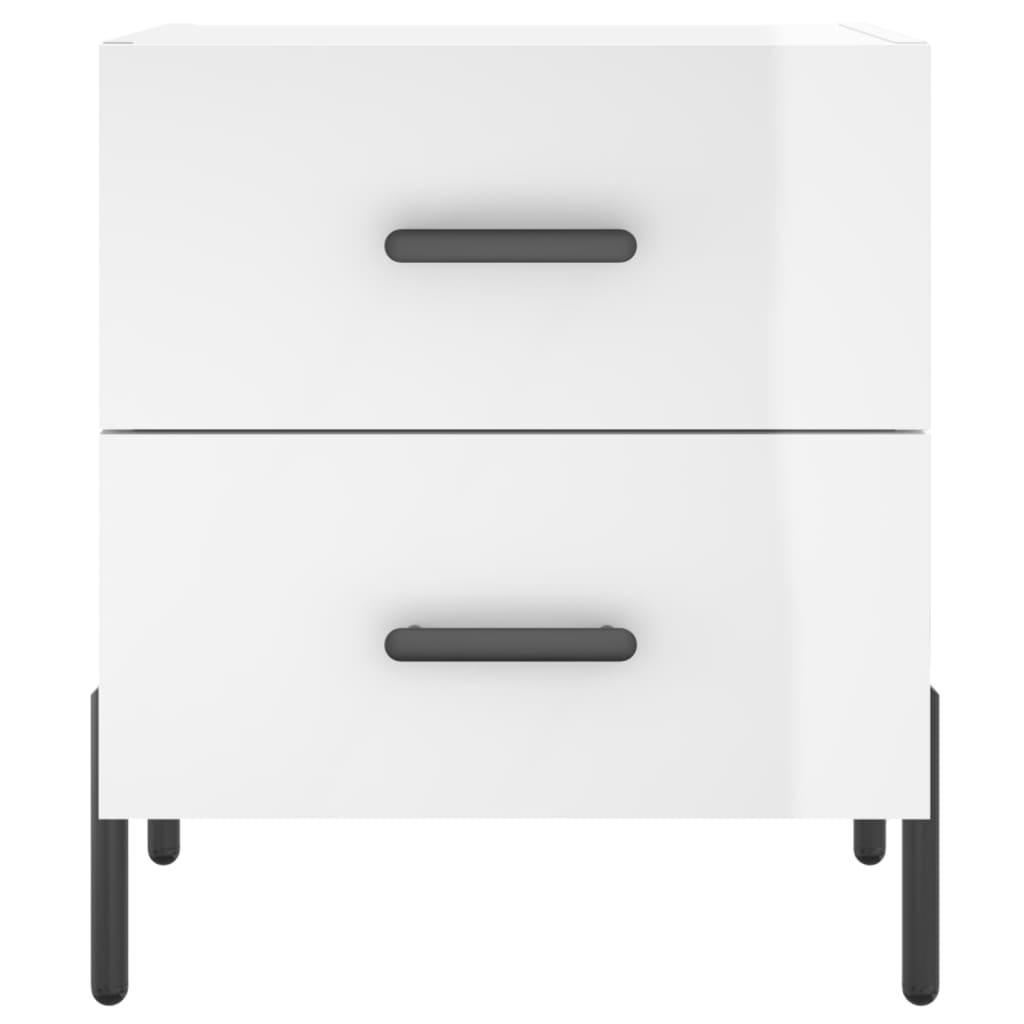 High Gloss White Bedside Cabinets 2 Pcs 40x35x47.5 cm Wood