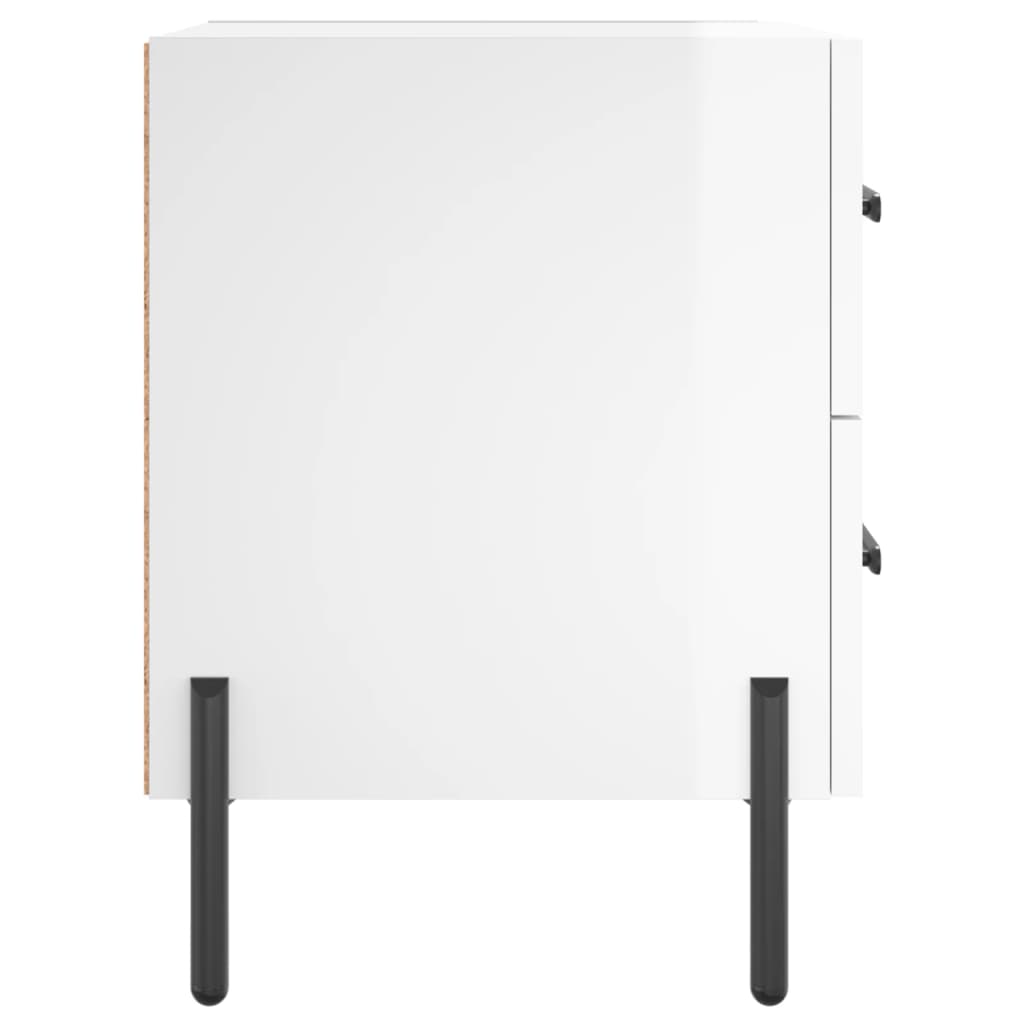 High Gloss White Bedside Cabinets 2 Pcs 40x35x47.5 cm Wood