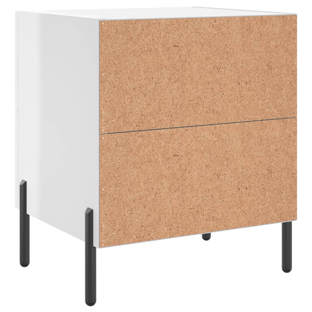 High Gloss White Bedside Cabinets 2 Pcs 40x35x47.5 cm Wood