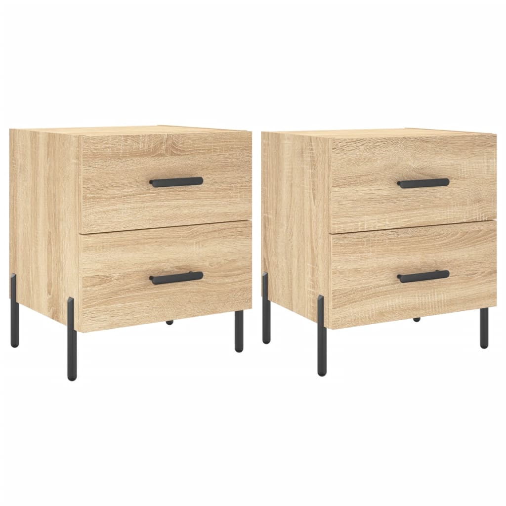 Sonoma Oak Bedside Cabinets 2 pcs - Engineered Wood 40x35x47.5 cm