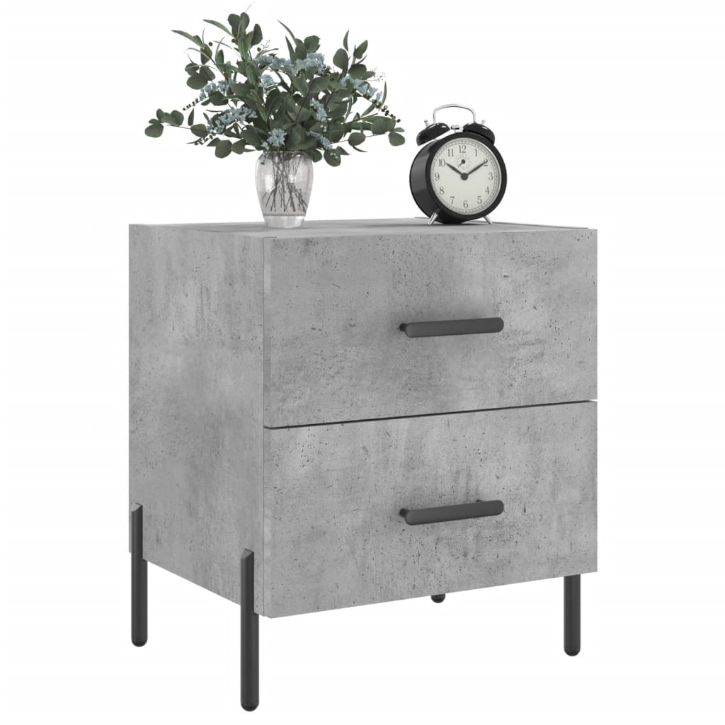 Concrete Grey Bedside Cabinets Set, 2 pcs, 40x35x47.5 cm Engineered Wood
