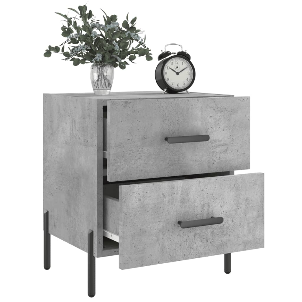Concrete Grey Bedside Cabinets Set, 2 pcs, 40x35x47.5 cm Engineered Wood