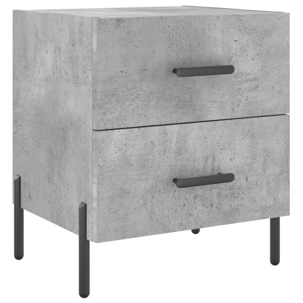 Concrete Grey Bedside Cabinets Set, 2 pcs, 40x35x47.5 cm Engineered Wood