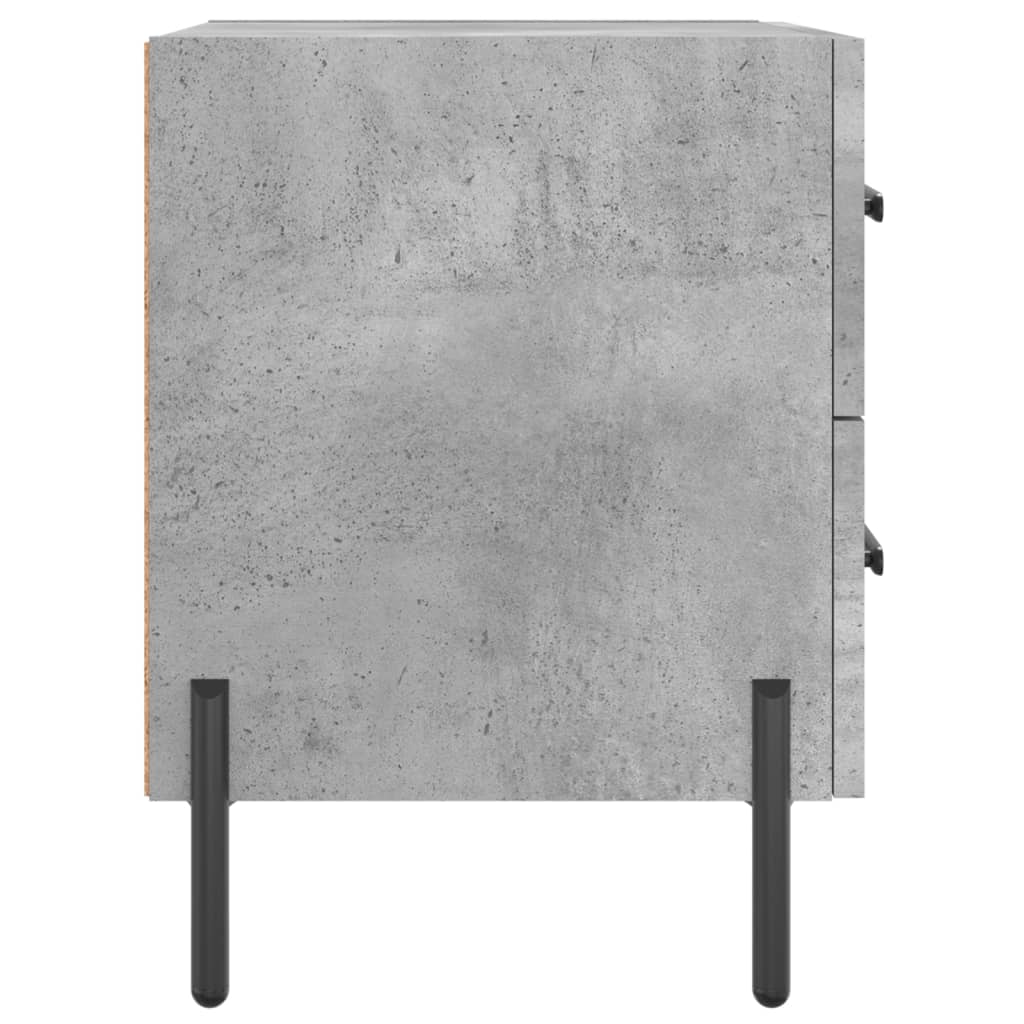 Concrete Grey Bedside Cabinets Set, 2 pcs, 40x35x47.5 cm Engineered Wood
