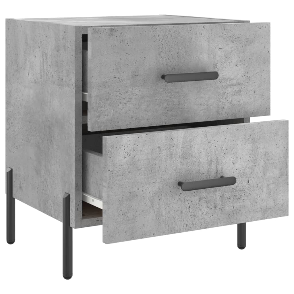 Concrete Grey Bedside Cabinets Set, 2 pcs, 40x35x47.5 cm Engineered Wood