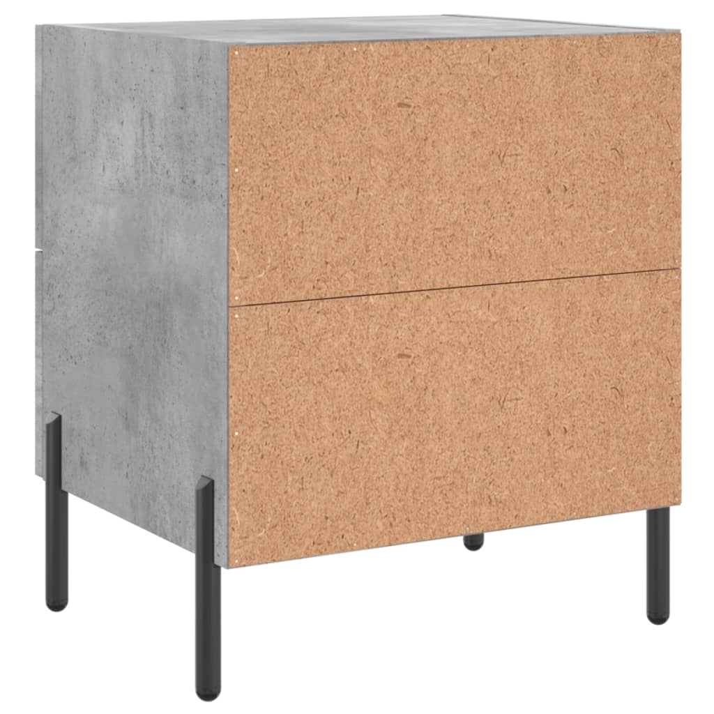 Concrete Grey Bedside Cabinets Set, 2 pcs, 40x35x47.5 cm Engineered Wood