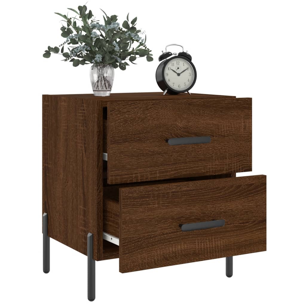 Brown Oak Bedside Cabinets 2 pcs, 40x35x47.5cm, Engineered Wood