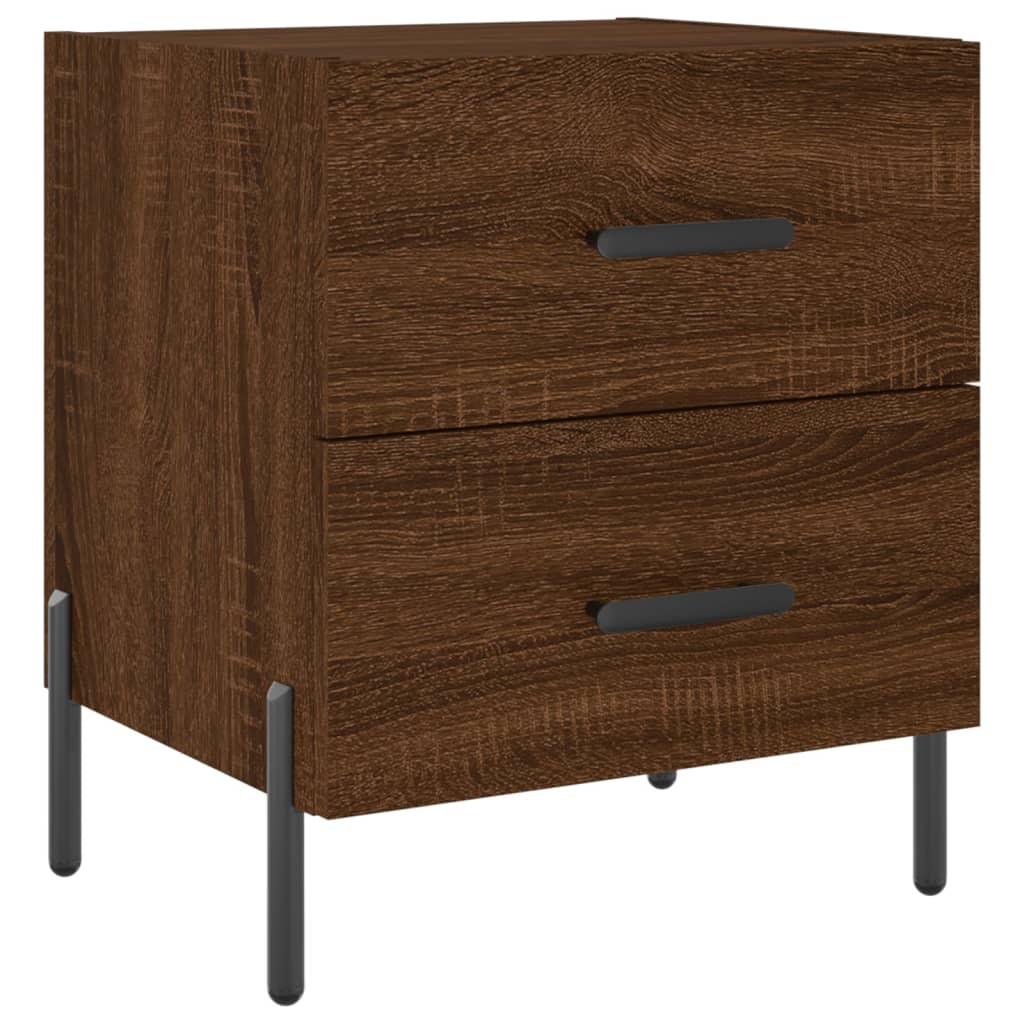 Brown Oak Bedside Cabinets 2 pcs, 40x35x47.5cm, Engineered Wood