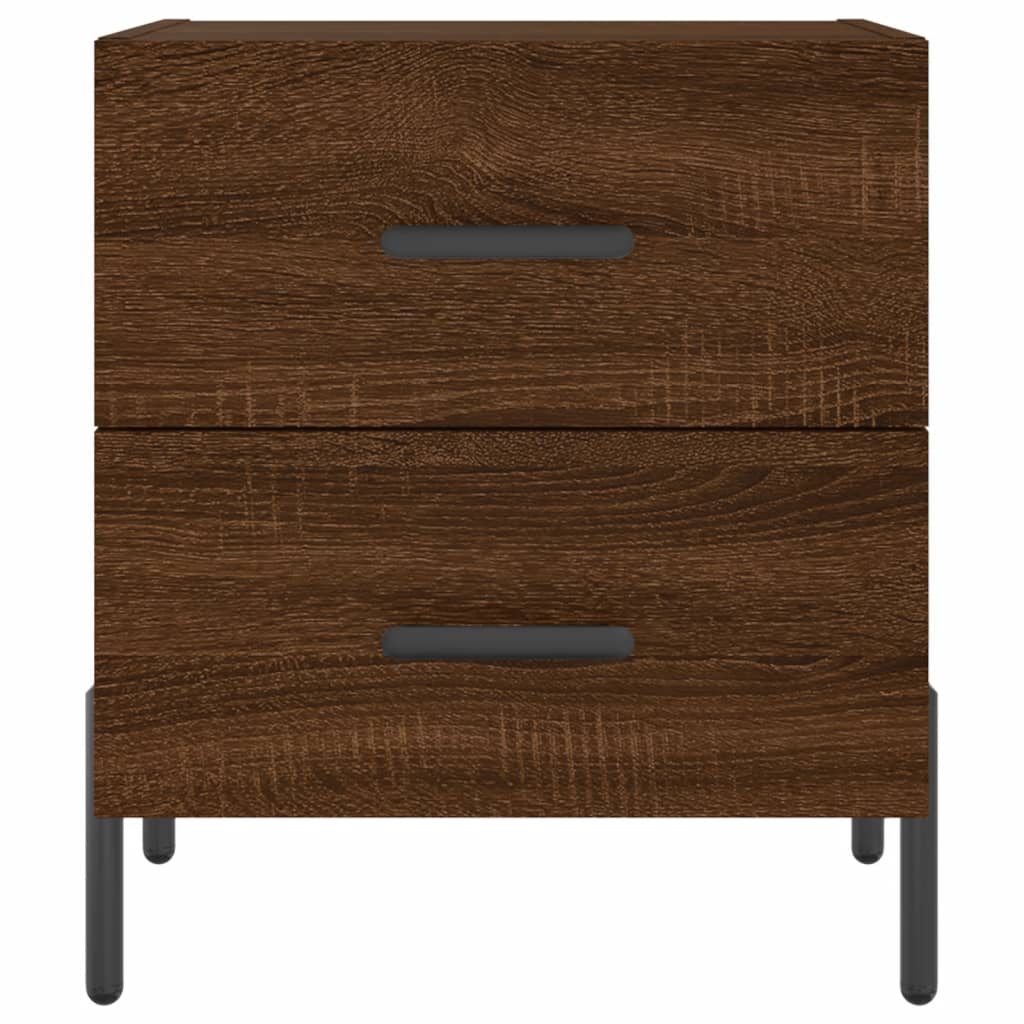 Brown Oak Bedside Cabinets 2 pcs, 40x35x47.5cm, Engineered Wood