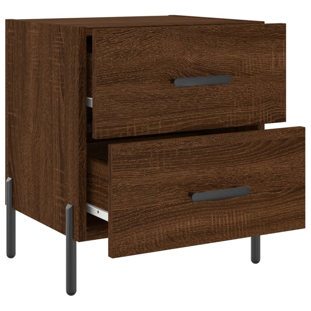 Brown Oak Bedside Cabinets 2 pcs, 40x35x47.5cm, Engineered Wood