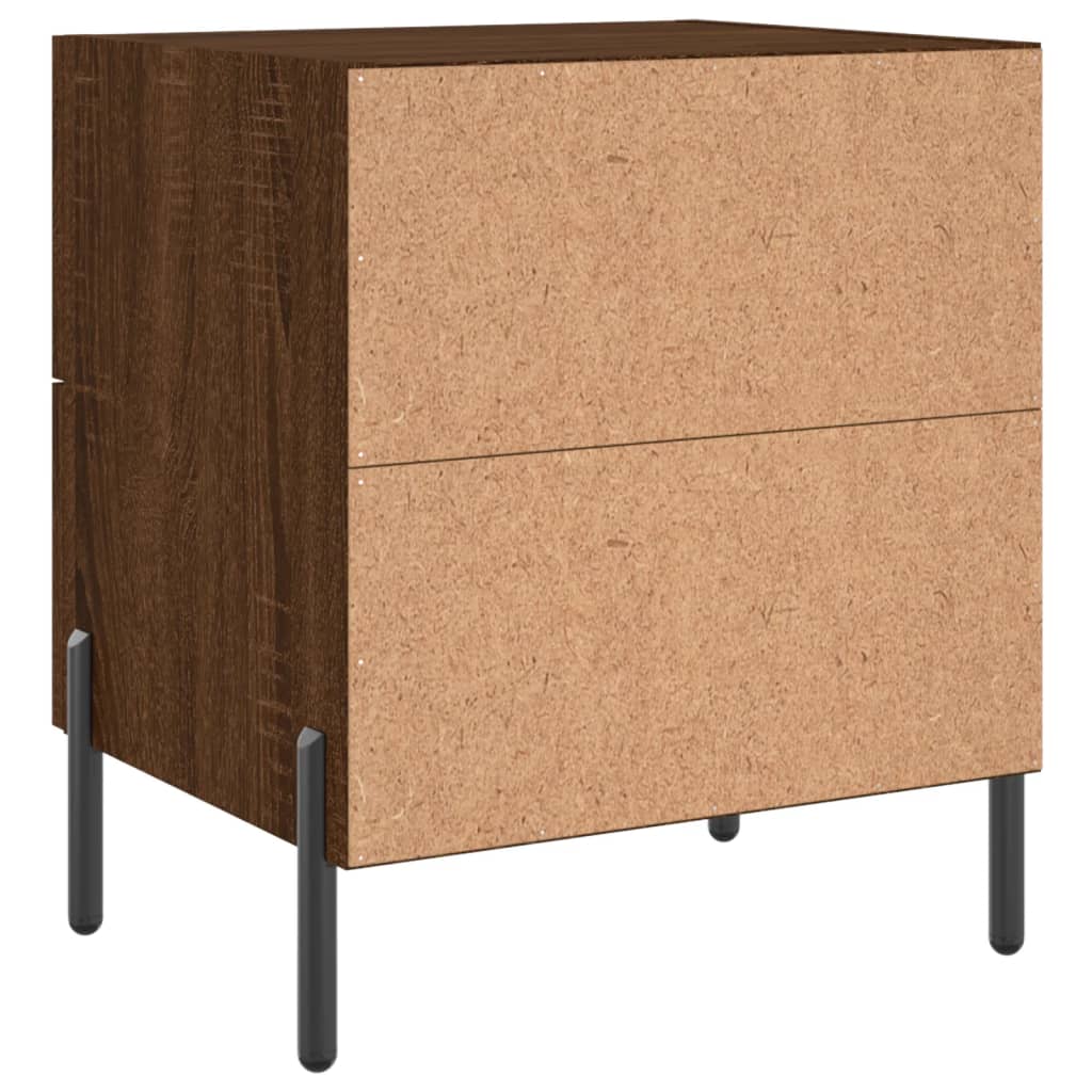 Brown Oak Bedside Cabinets 2 pcs, 40x35x47.5cm, Engineered Wood