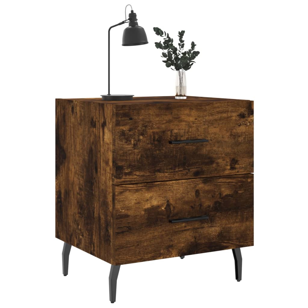 Smoked Oak Bedside Cabinets, 2 Pcs, 40x35x47.5 cm, Engineered Wood