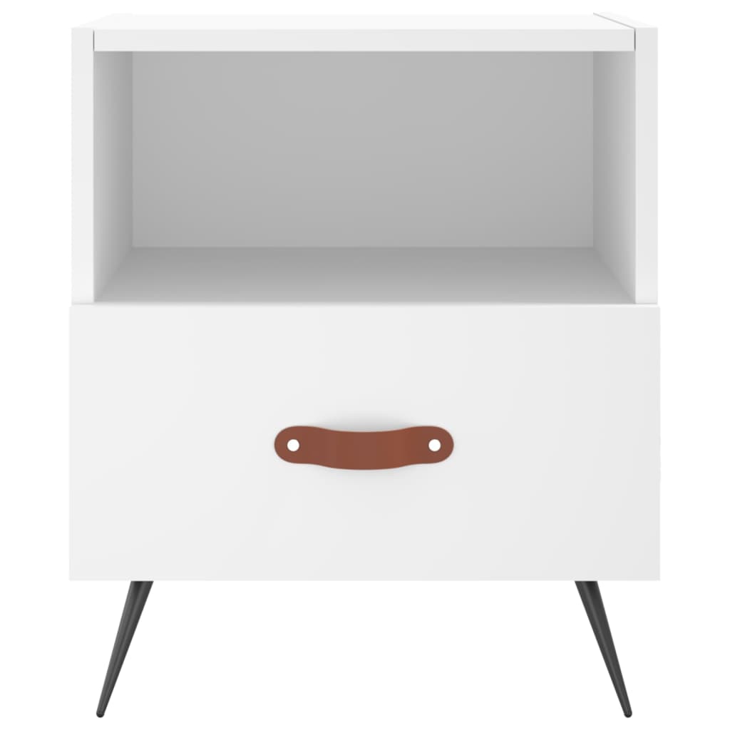 White Engineered Wood Bedside Cabinet - 40x35x47.5 cm