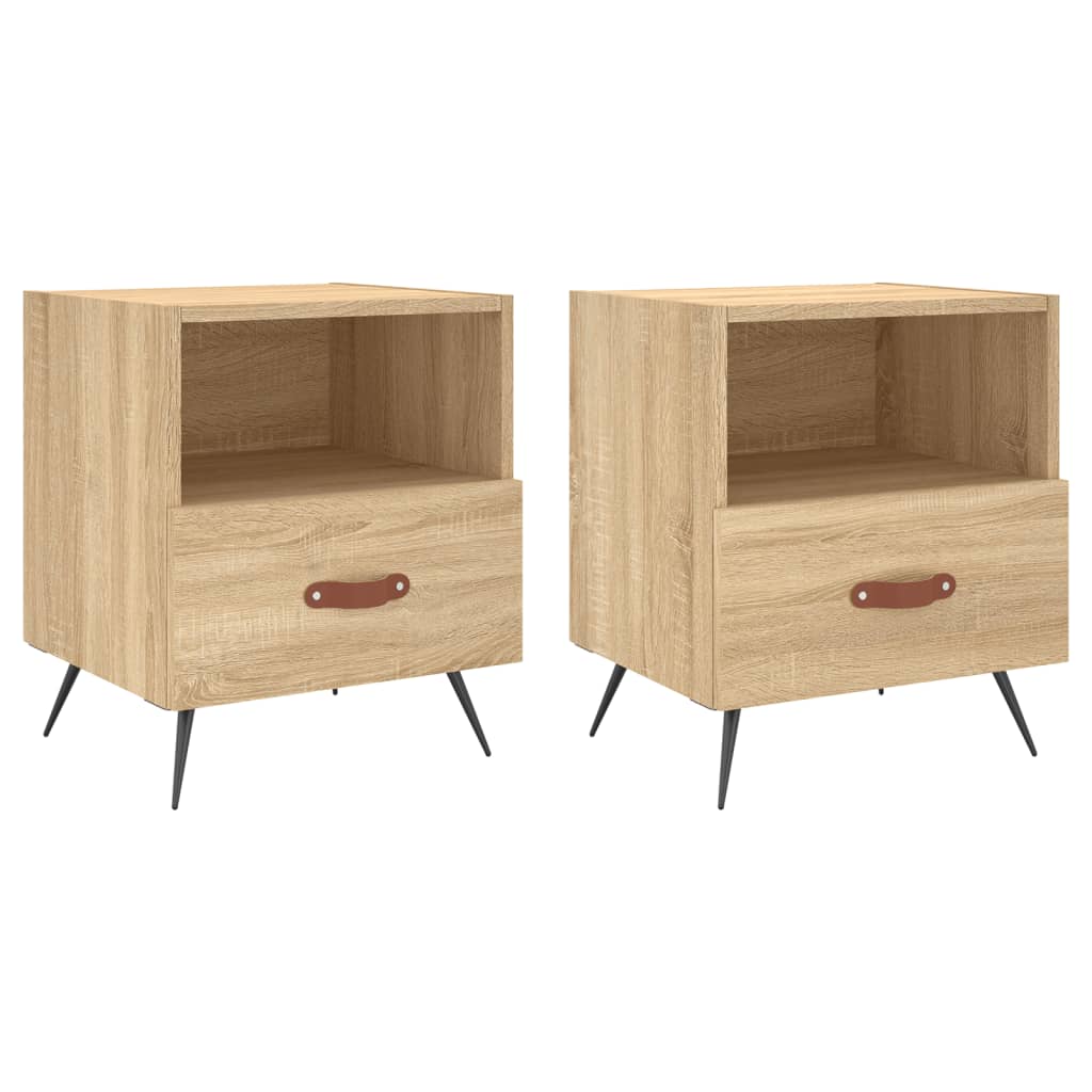 Sonoma Oak Bedside Cabinets 2pcs, 40x35x47.5cm, Engineered Wood