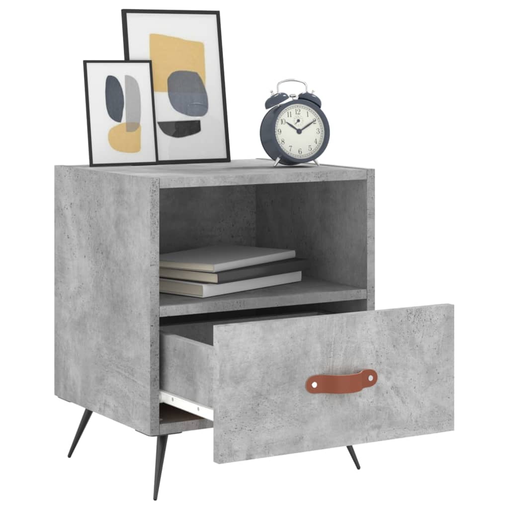 Concrete Grey Bedside Cabinets, 2pcs, Engineered Wood, 40x35x47.5 cm