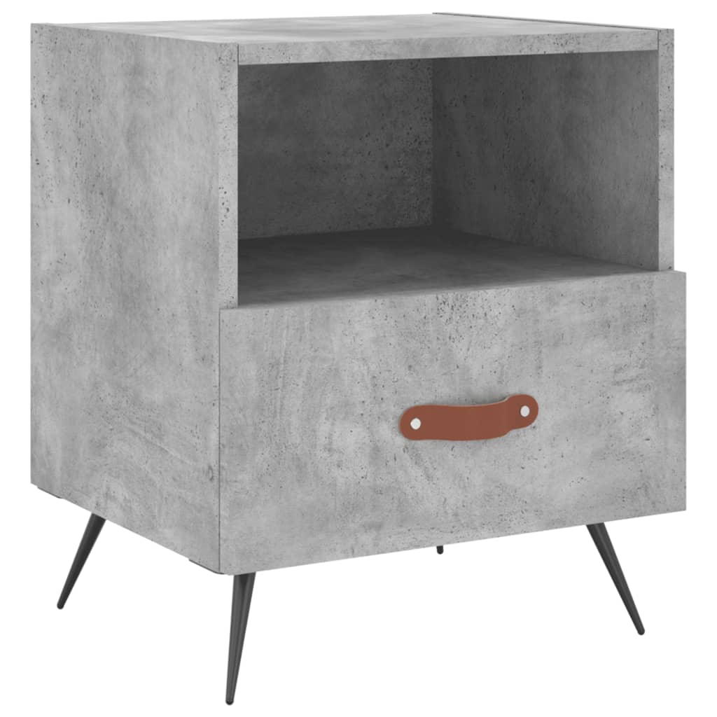 Concrete Grey Bedside Cabinets, 2pcs, Engineered Wood, 40x35x47.5 cm