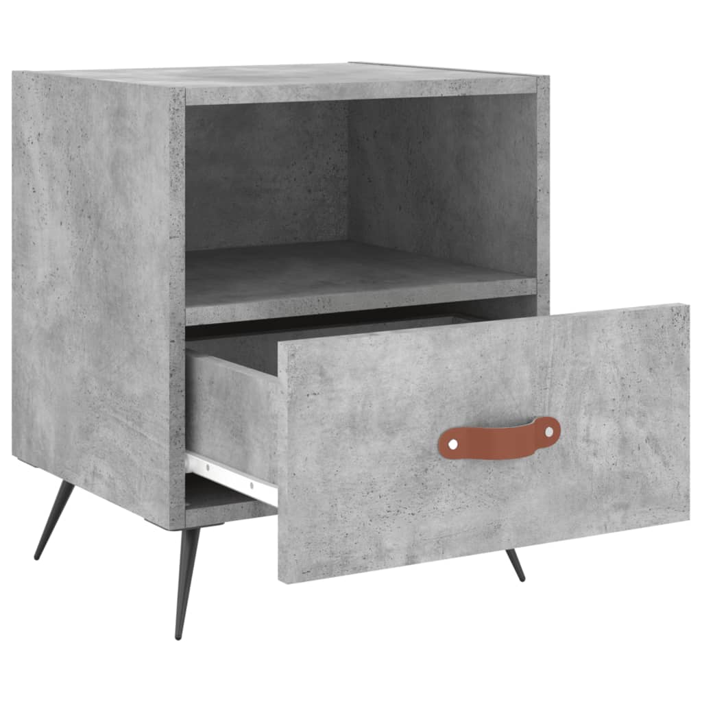Concrete Grey Bedside Cabinets, 2pcs, Engineered Wood, 40x35x47.5 cm