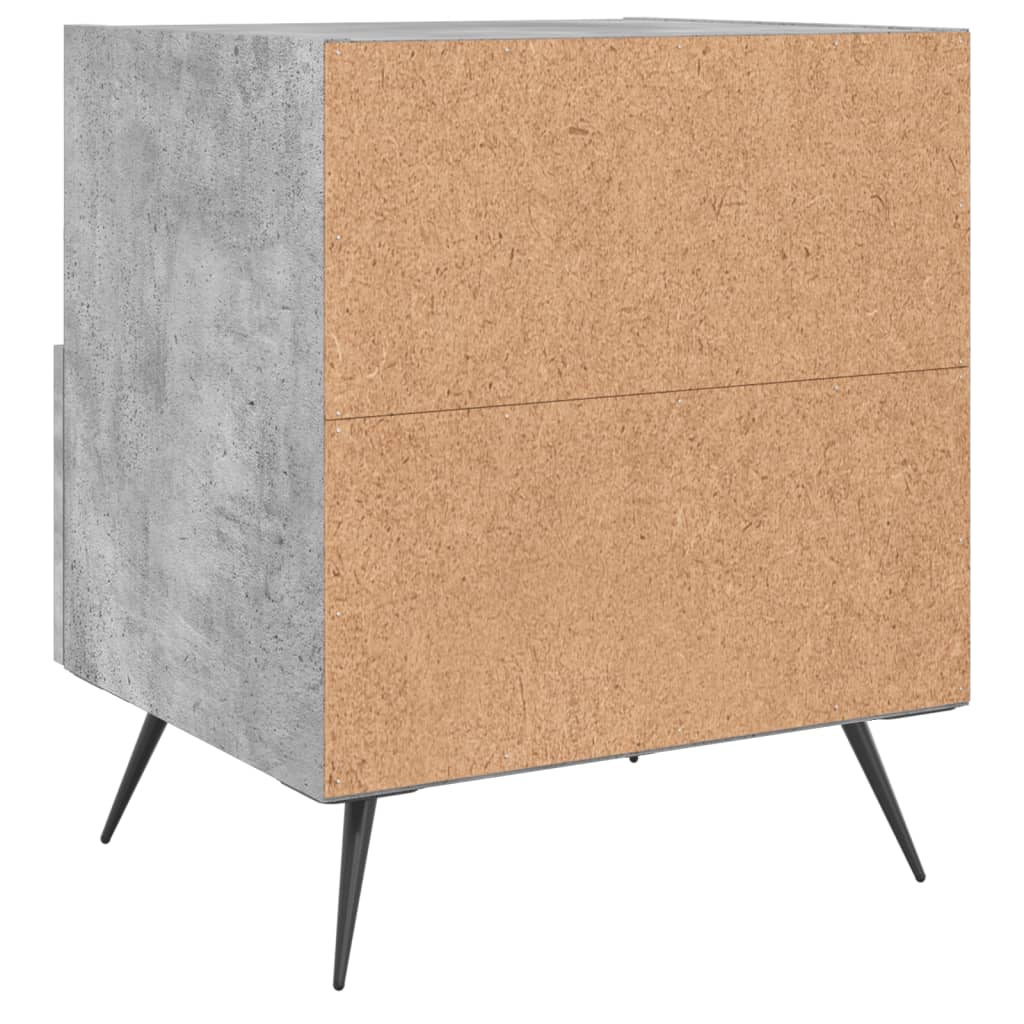 Concrete Grey Bedside Cabinets, 2pcs, Engineered Wood, 40x35x47.5 cm