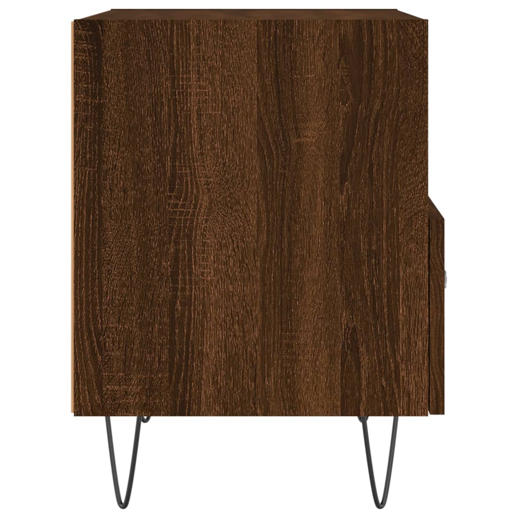 Brown Oak Bedside Cabinets Set of 2 - 40x35x47.5 cm Engineered Wood