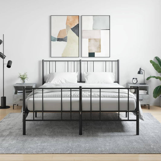 Modern Concrete Grey Bedside Cabinets 2pcs, Engineered Wood 40x35x47.5cm