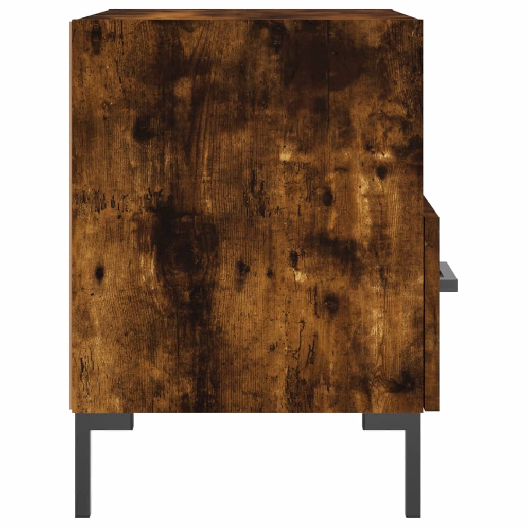 Set of 2 Smoked Oak Bedside Cabinets - Compact & Stylish Design