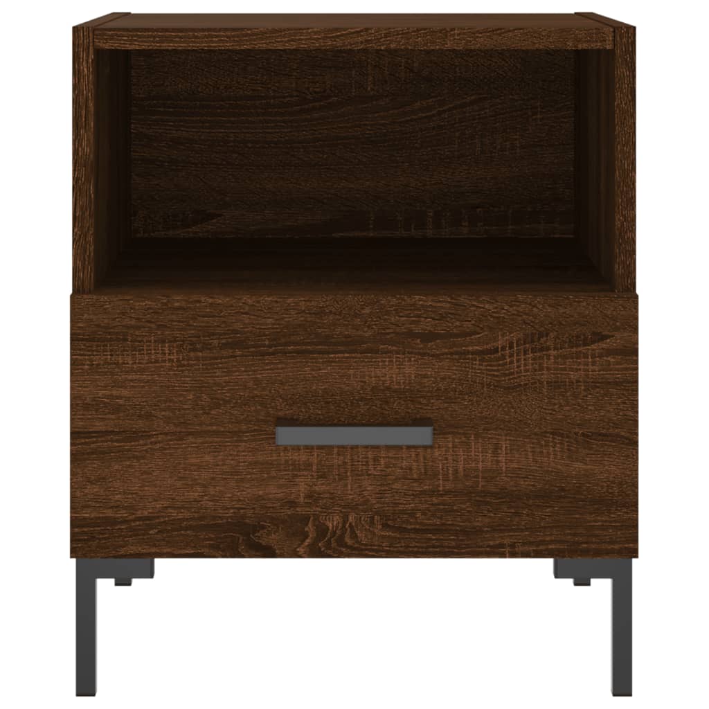Brown Oak Bedside Cabinets Set of 2 - 40x35x47.5 cm Engineered Wood