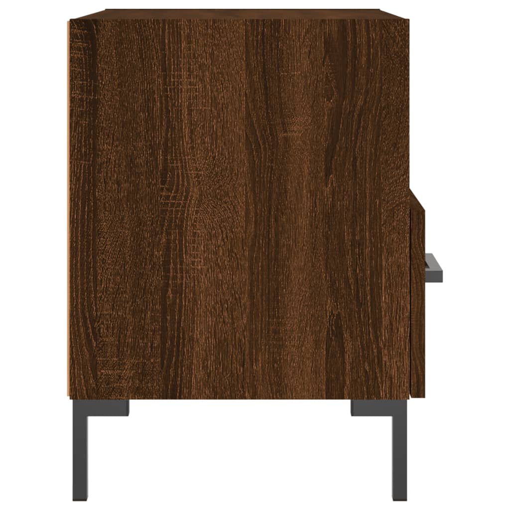 Brown Oak Bedside Cabinets Set of 2 - 40x35x47.5 cm Engineered Wood