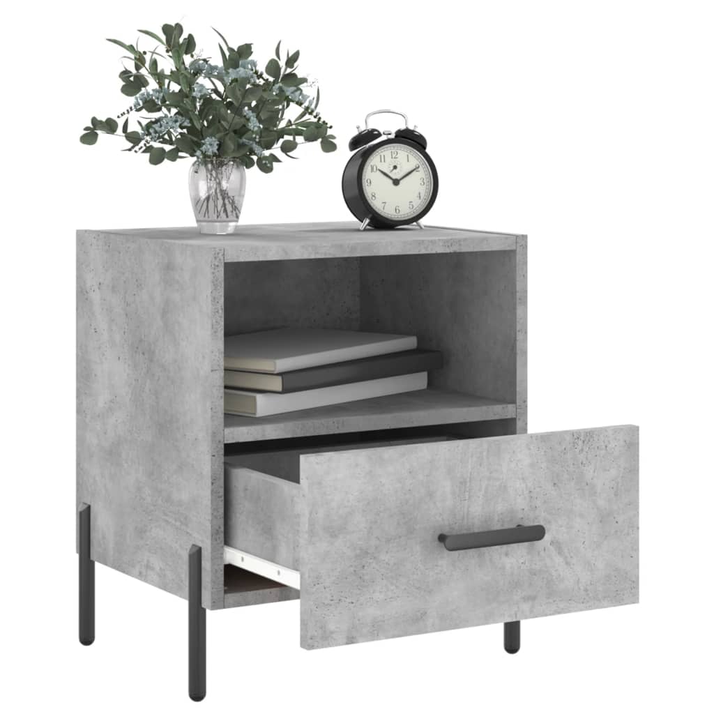 Concrete Grey Bedside Cabinets 2 pcs | Engineered Wood, 40x35x47.5 cm