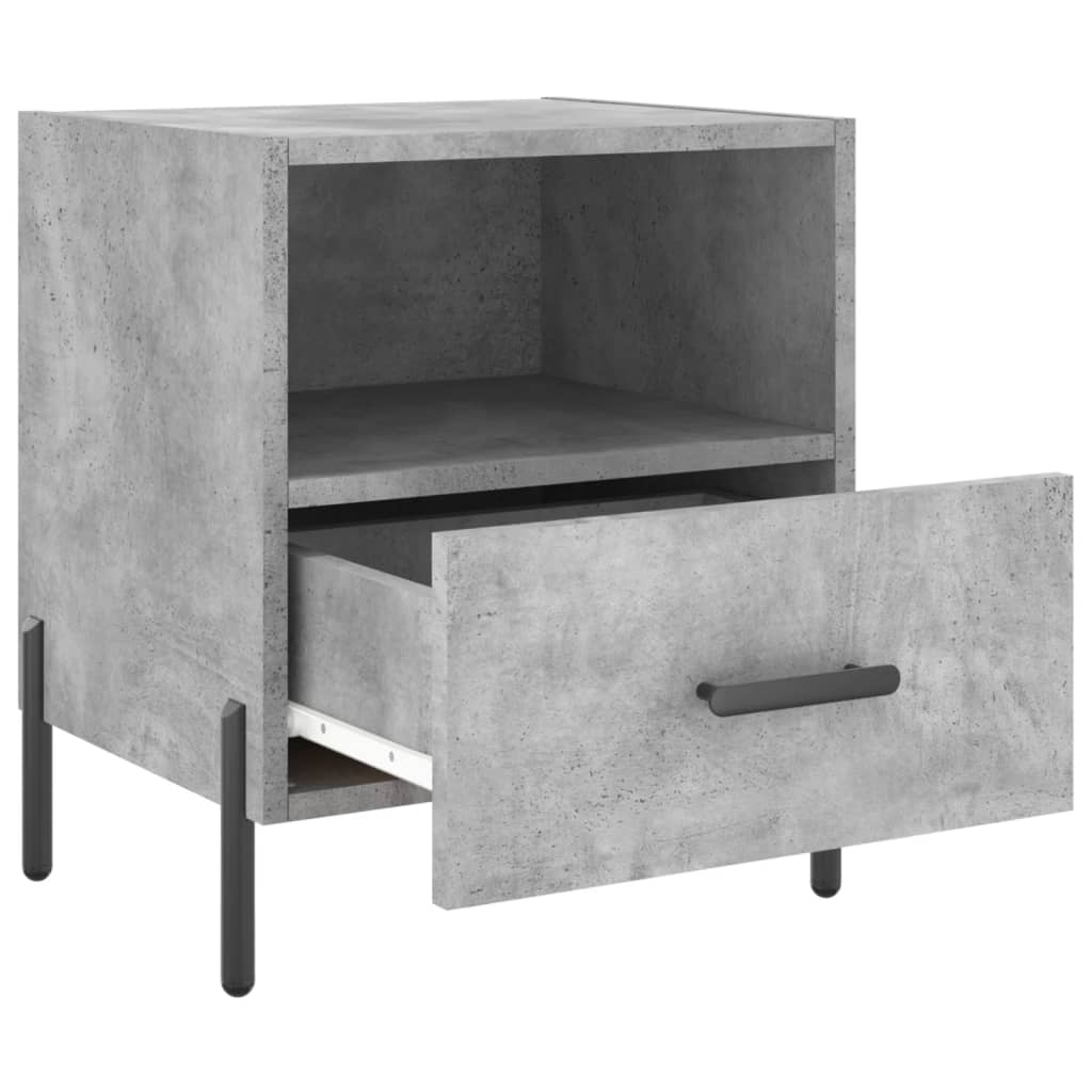 Concrete Grey Bedside Cabinets 2 pcs | Engineered Wood, 40x35x47.5 cm