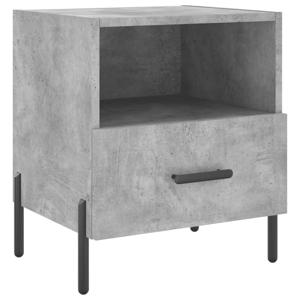 Concrete Grey Bedside Cabinets 2 pcs | Engineered Wood, 40x35x47.5 cm