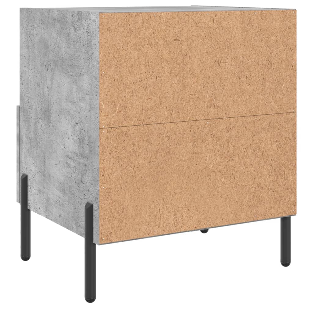Concrete Grey Bedside Cabinets 2 pcs | Engineered Wood, 40x35x47.5 cm