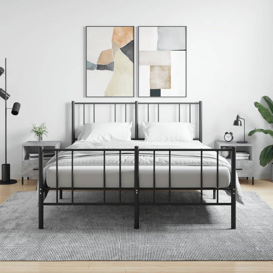 Concrete Grey Bedside Cabinets 2 pcs | Engineered Wood, 40x35x47.5 cm